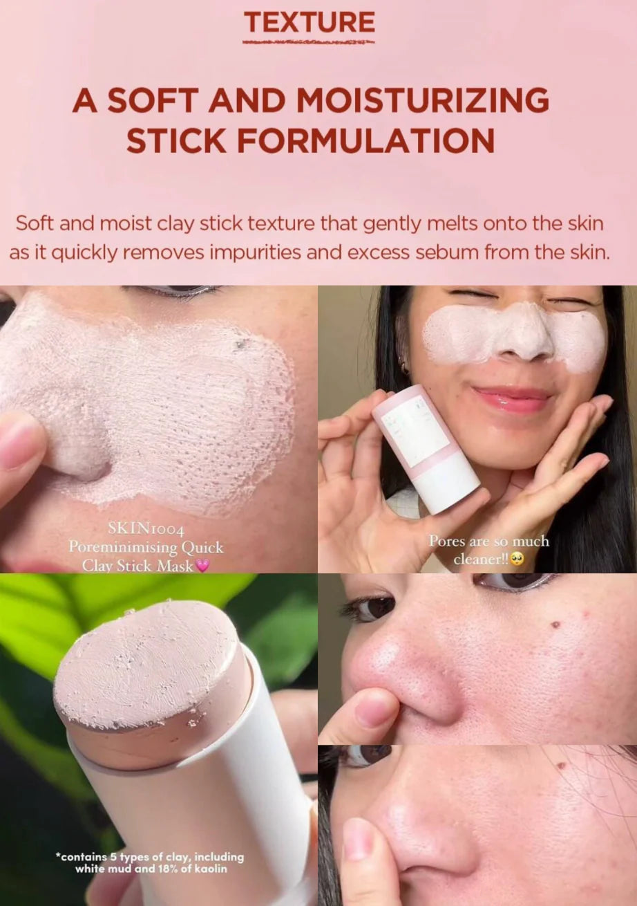 Madagascar Centella Clay Stick Mask - For Quick Pore Minimizing & whiteheads/Blackheads cleaning
