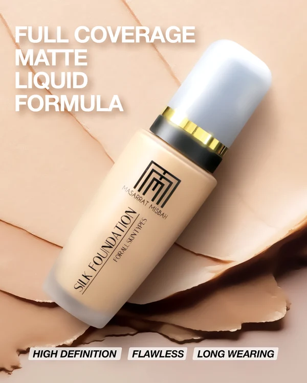 Musarrat Misbah Silk Foundation Long Lasting, Lightweight & Full Coverage Foundation Flawless Finish for All Skin Types